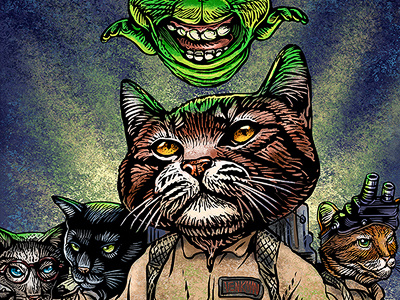 Lights! Camera! Kitties! cats chet phillips humor illustration movies pop culture