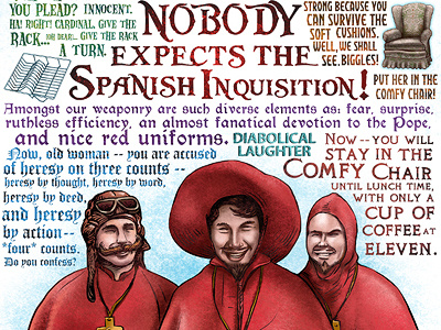The Spanish Inquisition art humor illustration monty python spanish inquisition