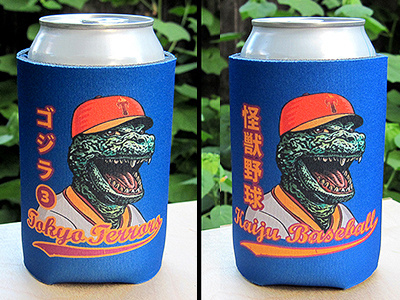 Kaiju Baseball Can Koozie can cooler can koozie chet phillips godzilla kaiju