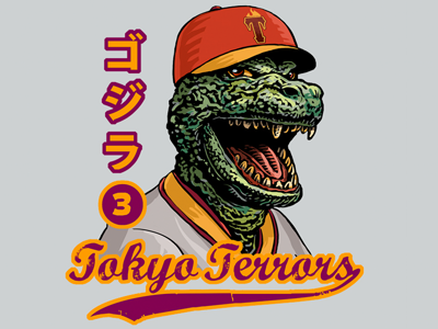 Tokyo Terrors T-Shirt baseball chet phillips chetart godzilla kaiju monster t shirt teefury