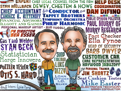 Car Talk Tribute auto repair car talk cars chet phillips chetart click and clack illustration puns tappet brothers typography