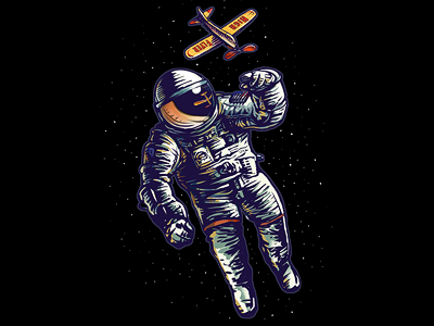 High Flyer T-Shirt airplane art astronaut space t shirt toy