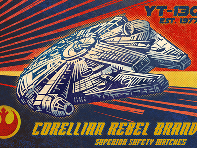 Corellian Rebel Brand art chet phillips han solo matchbox millennium falcom star wars