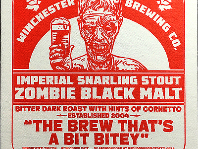 Bitey Brew Drink Coasters chet phillips drink coaster gallery 1988 horror shaun of the dead zombie