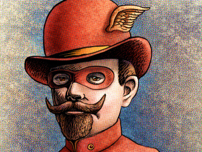 Phineas Fleetfoot digital illustration steampunk superhero victorian