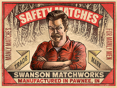 Manly Matches chet phillips gallery 1988 matchbox nick offerman parks and rec ron swanson