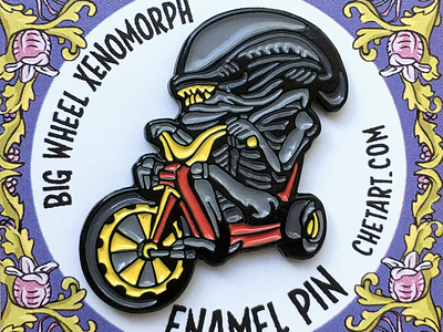 Big Wheel Alien Enamel Pin alien chet phillips design enamelpin humor illustration xenomorph