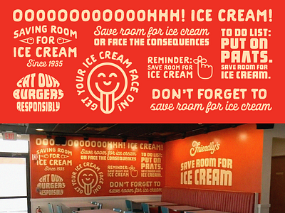 Friendly's Mural branding dining food food and beverage graphic graphic design graphics iconography icons logo logos mural pattern wall art
