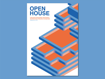 Isometric Illustration Poster architecture illustration graphic design illustration isometric isometric illustration lithuania open house poster