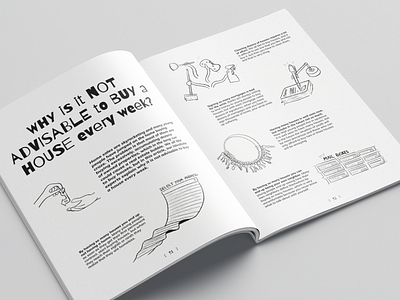Article Layout and Illustrations article black and white design graphic design humor illustration irony layout magazine outline satirical newspaper