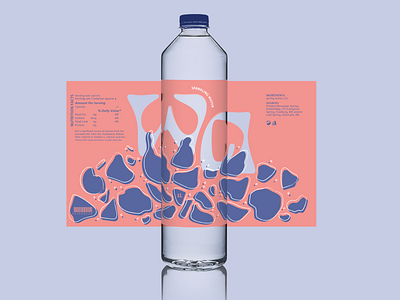 Wa | Sparkling Water Label Design branding fictional brand graphic design illustration label label design sparkling water vectorial ilustration water