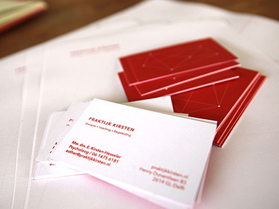 Psychologist practice (result) business card identity red