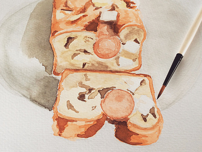 Leek Cake (from Eat Your Seasons) cake food illustration paint watercolor