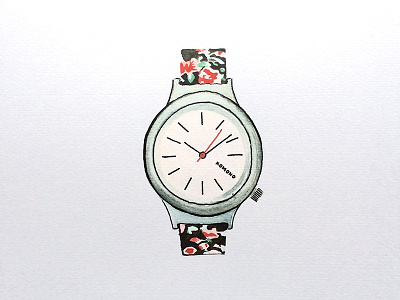 KOMONO wristwatch fashion illustration watch watercolor