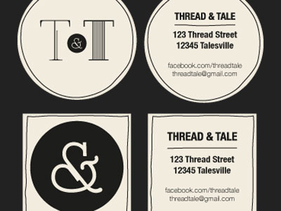 Thread & Tale calling cards identity stationery