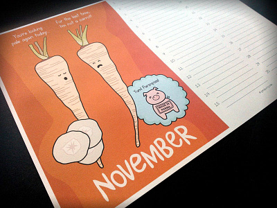 Seasonal eating monthly planner, "November" illustration planner