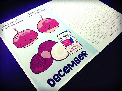 Seasonal eating monthly planner, "December" illustration planner