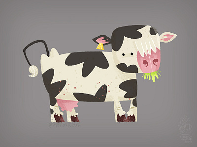 Lil Cow animal cow digital art farm freelance illustration ireland moo photoshop