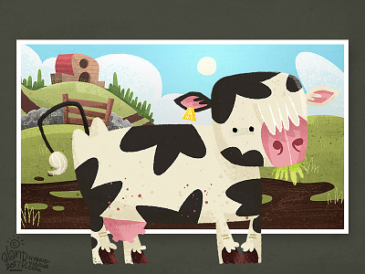 Cow animation background character design cow digital art farm illustration ireland moo photoshop