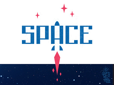 Ad Astra design graphic design lettering rocket space stars tee threadless tshirt typography