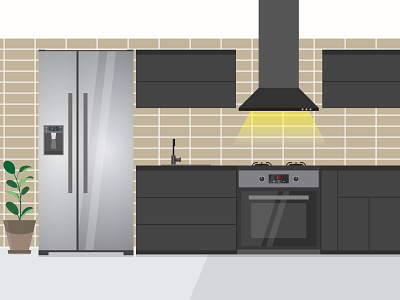 Modern kitchen design graphic design illustration