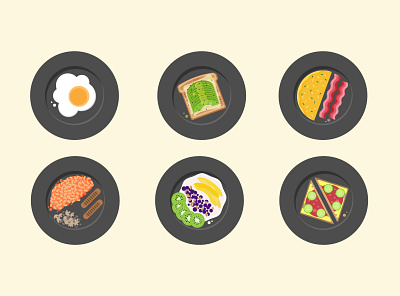 Breakfast plates design graphic design icon illustration vector