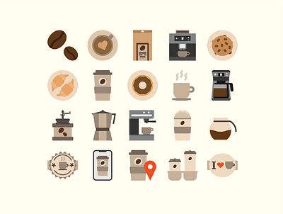 Coffee Shop Icons design graphic design icon illustration vector