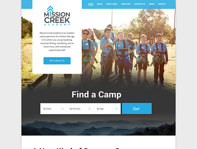 Mission Creek Camps camp design military outdoors website youth