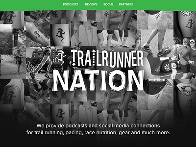 Trail Runner Nation - Home Page responsive running sports trail ui website