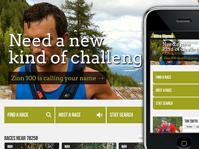 UltraSignup Race Website design race responsive running ui website