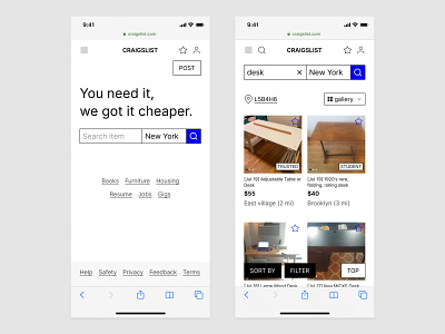 Craigslist reimagined marketplace mobile search web