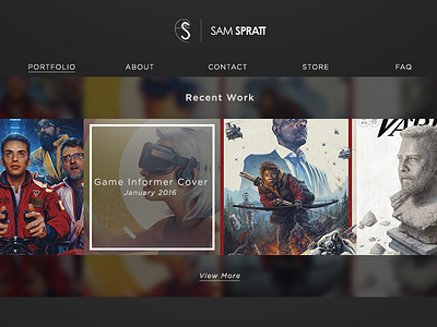 Sam Spratt Website Homepage design website