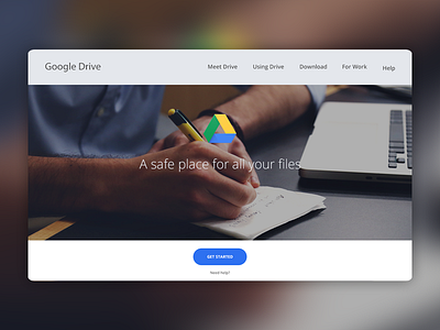 Google Drive Landing/App Page #DailyUI app drive google landing page