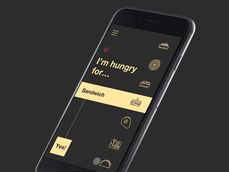 HUNGRY!? animation cousine food food locator gif locate meals search ui ux