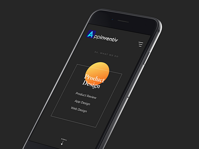 Appinventiv homepage - mobile view app development clean minimalistic mobile app web design web site