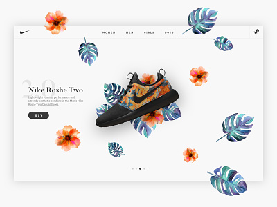 Landing Page e commerce landing page nike parallax sneakers