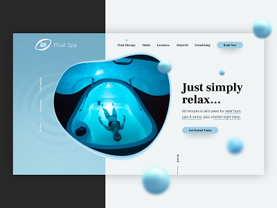 Float Spa - landing page hero section hero landing page spa ui ux water website