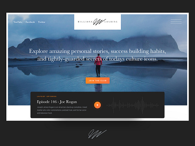 Personal Brand Website Mockup for Millions Loading hero section landing page podcast podcasts ui ux website