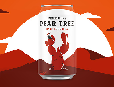 12 Days of Chrismas - Day 1 12 days of christmas beer christmas holidays illustration partridge pear tree prickly pear