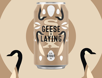 12 Days of Christmas - Day 6 12 days of christmas 6 geese a laying beer illustration