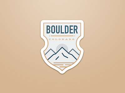 Boulder Badge badge boulder colorado hiking minimal minimalism mountain sticker stickers west