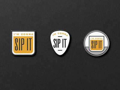 Pin illustrations badge drink merchandise minimal pin sip sip it