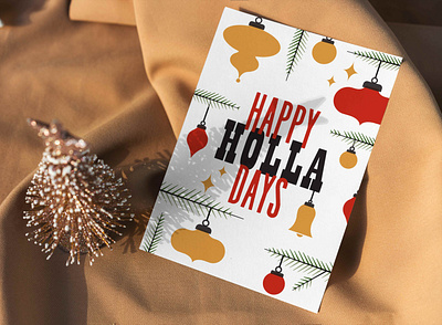 Holla Days Seasonal Card card christmas card holiday letterpress ornaments seasonal