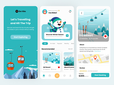 Travelling Mobile App - The Hike design figma figma design illustration insipiration design inspiration mobile app mobile application travelling travelling app ui ui design user interface ux