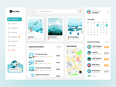 Travelling Dashboard Design - The Hike dashboard dashboard design design dribbble figma illustration insipiration design inspiration travelling travelling dashboard ui ui design user experience user interface ux