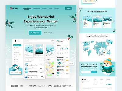 Website Landing Page - The Hike branding design destination dribbble figma holiday illustration insipiration design inspiration landing page place travel travelling ui ui design uiux ux web design website winter