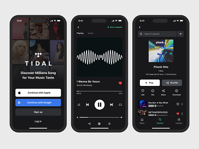 Tidal Redesign Music App - Mobile Design ios ios design mobile app mobile design music music app music app design music app mobile music design redesign app song tidal tidal music ui ui design ux