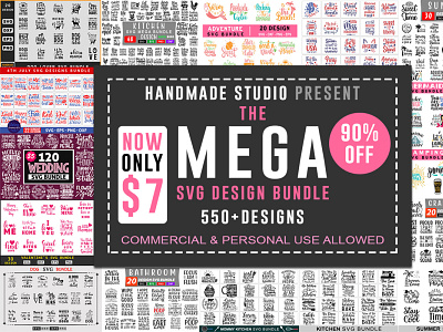 The Mega SVG Bundle branding bundle design illustration logo template vector