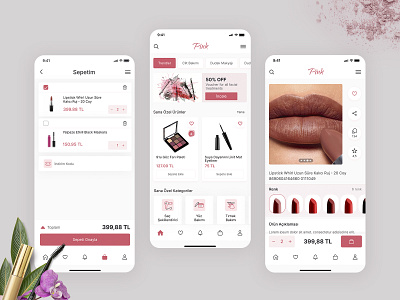 Cosmetic App Design app appdesign cosmetic design figma makeup ui uiux
