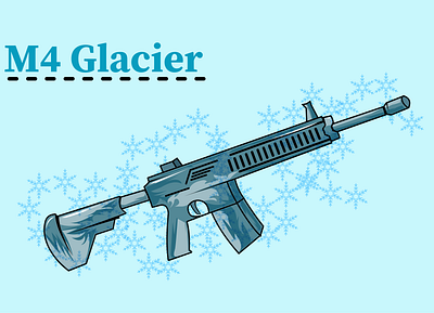 M4 Glacier Vector Art (PUBG Mobile) graphic design illustration pubg art vector